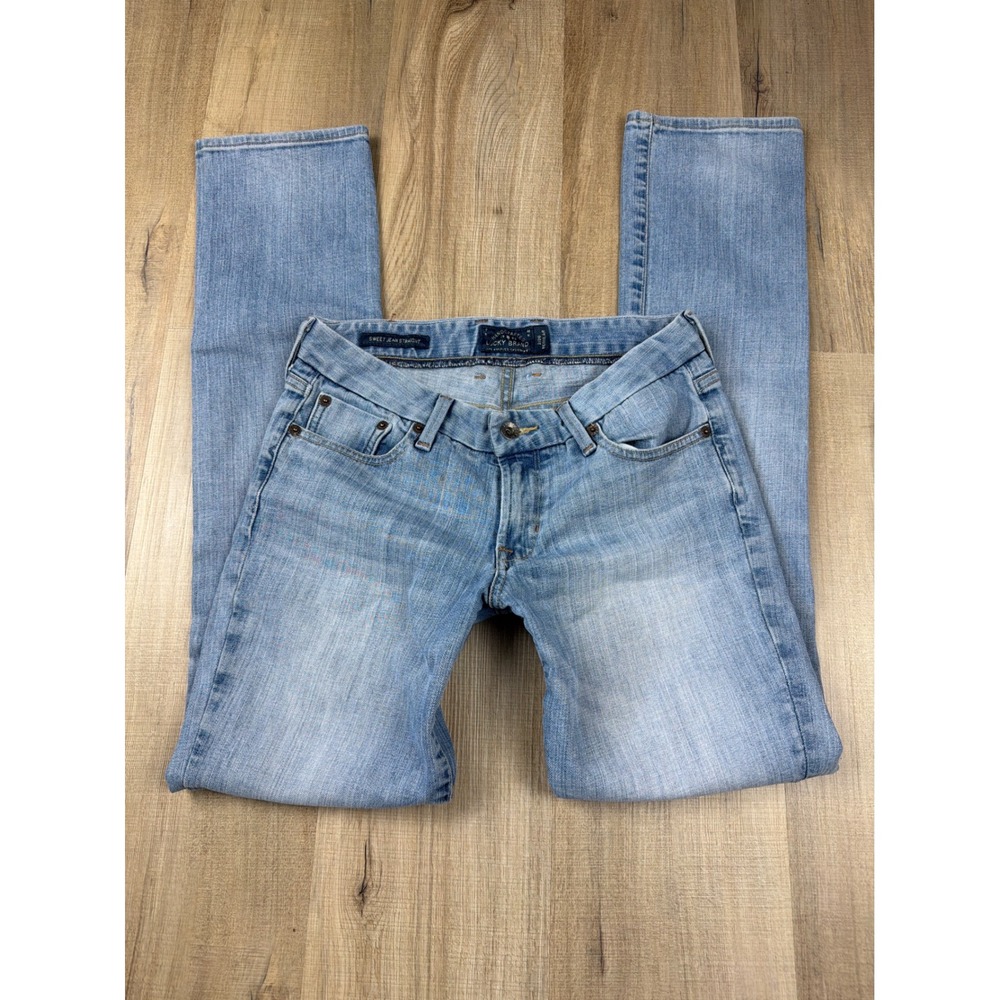 Y2K Low Rise Lucky Brand Sweet‎ Jean Straight Light Wash Blue Denim Jeans 2 26